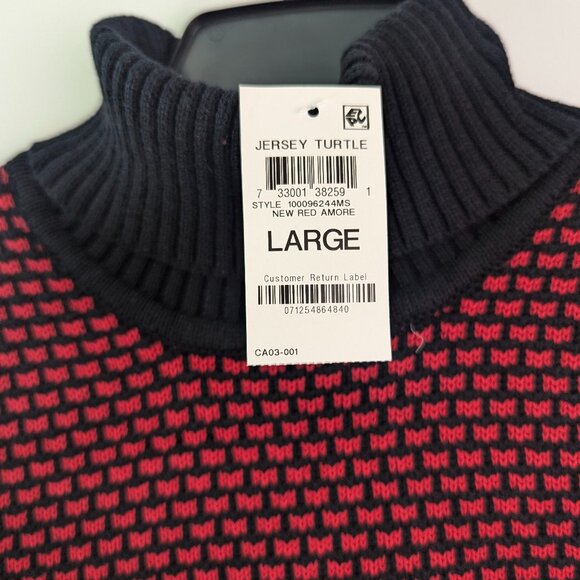 NEW Karen Scott Jersey  sweater Turtle Neck -size L -Color new red amore - Picture 4 of 10
